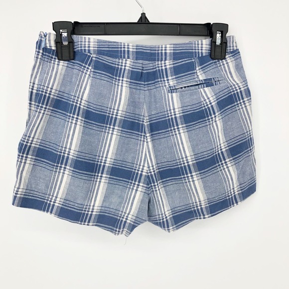 Steven Alan Womens Shorts Size 2 Blue Plaid Cotton Mid Rise Pockets Pull-On - Picture 4 of 6
